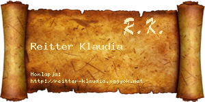 Reitter Klaudia névjegykártya